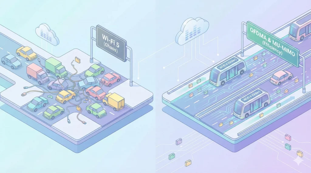 Fritzbox 7530 vs 7530 AX: Wi-Fi 6 Effizienz Visualisierung