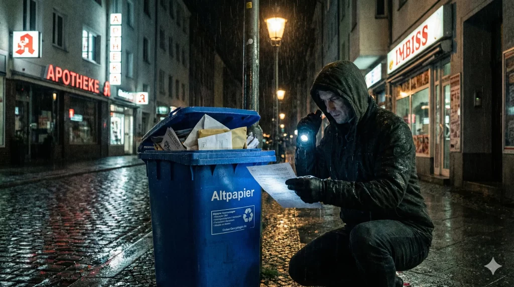 Dumpster Diving Papiermüll Identitätsdiebstahl
